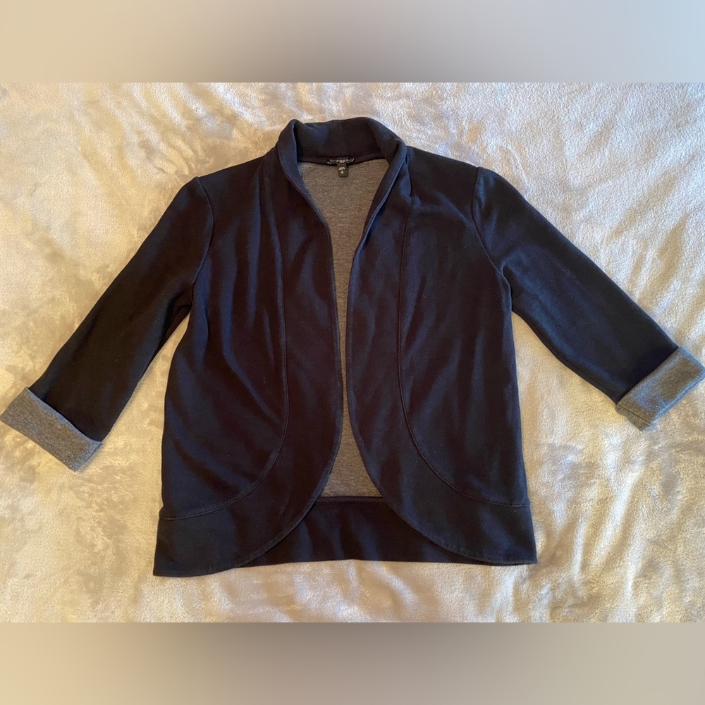 Navy blue and gray cardigan from Express